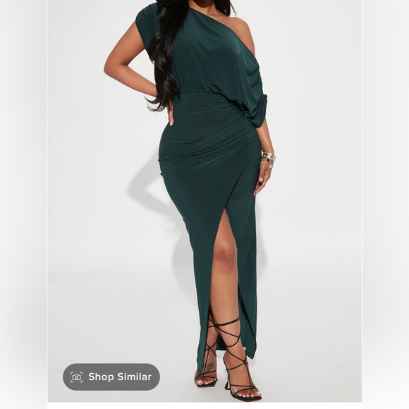 Emerald off shoulder dress/ fashion nova / size M / brand new - Picture 1 of 1